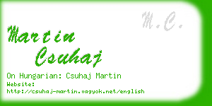 martin csuhaj business card